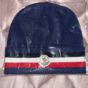 TriColor Moncler Navy Blue Beanie